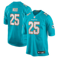 Miami Dolphins Julius Wood Aqua Team Game Jersey