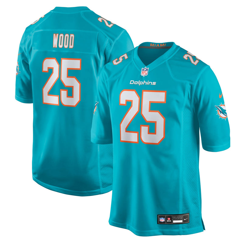 Miami Dolphins Julius Wood Aqua Team Game Jersey