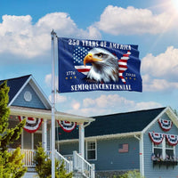 250 Years of America Flag | 1776-2026 Semiquincentennial Patriotic Eagle | Double-Sided Weather-Resistant Polyester | USA Independence Anniversary Garden Flag