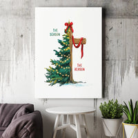 Christian Christmas Canvas Print, The Season the Reason Canvas Wall Art, Religious Cross Tree Canvas Decor, Holiday Home Canvas Wall Art