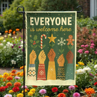 Inclusive Christmas Garden Flag, Everyone Is Welcome Here Garden Flag, Diversity Yard Flag, Welcome Lawn Banner, Holiday Garden Flag