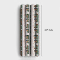 Steam Engine Holiday Gift Wrap, Vintage Christmas Train Wrapping Paper, Nostalgic Toy Train Wrapping Paper, Festive Kids Gift Wrap Roll