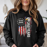 250 Years Anniversary Hoodie | 1776-2026 Patriotic Eagle Flag Design | Soft Cotton Polyester Blend | Gift for Americana Fans