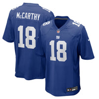 New York Giants J.J. McCarthy Royal Team Game Jersey