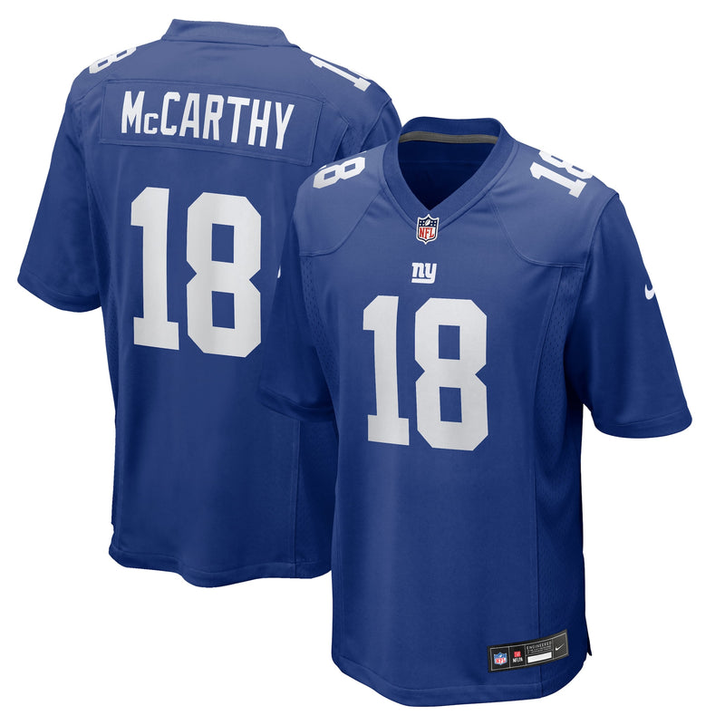 New York Giants J.J. McCarthy Royal Team Game Jersey