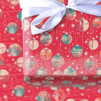 Vintage Ornament Holiday Gift Wrap, Retro Disco Ball Christmas Wrapping Paper, Disco Ball Sparkle Wrapping Paper, Festive Xmas Gift Wrap