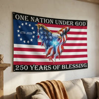 One Nation Under God Flag | 250 Years American Eagle House Flag | UV-Resistant Polyester Grommet Flag | Patriotic Home Decor Gift