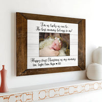 Custom Baby Nursery Canvas Art, First Christmas Canvas Photo Frame, Personalized Holiday Wall Canvas, 2025 Xmas Decor, Digital Download