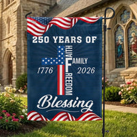 Patriotic Garden Flag 1776-2026 | 250 Years America Semiquincentennial | Faith Family Freedom Design | Double-Sided Premium Polyester | Home Decor Gift