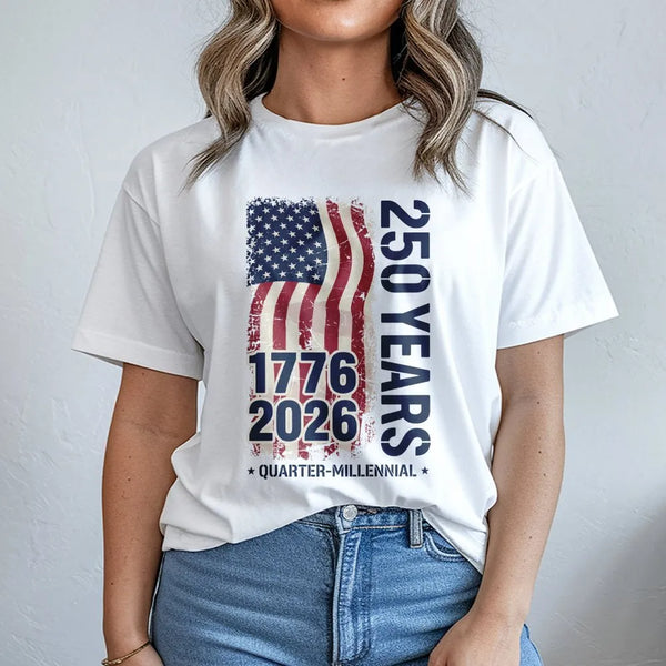 USA 250th Anniversary T-Shirt | 1776-2026 Quarter Millennial Graphic | Premium Cotton Patriotic Apparel | Historic 250 Years Gift for Americans