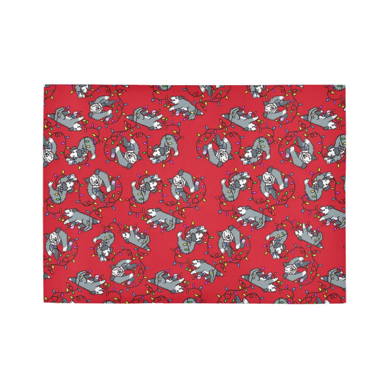 Holiday Festive Floor Mat, Sheep Christmas Lights Runner Rug, Adorable Winter Animal Hallway Runner, Xmas Home Decor, Holiday Season Present