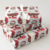 Hipster Tattoo Sleeve Santa Wrapping Paper, Tattooed Santa Wrapping Paper, Cool Alternative Christmas Wrapping Paper, Punk Gift Wrap Roll