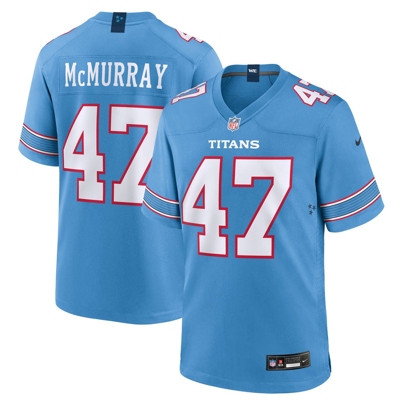 Tennessee Titans Jalen McMurray Light Blue Team Game Jersey