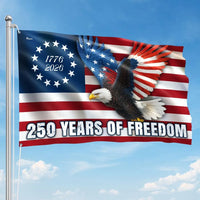250 Years of Freedom Flag 1776-2026 | Betsy Ross Eagle Design | Double-Sided Polyester | Patriotic Home Decor Gift