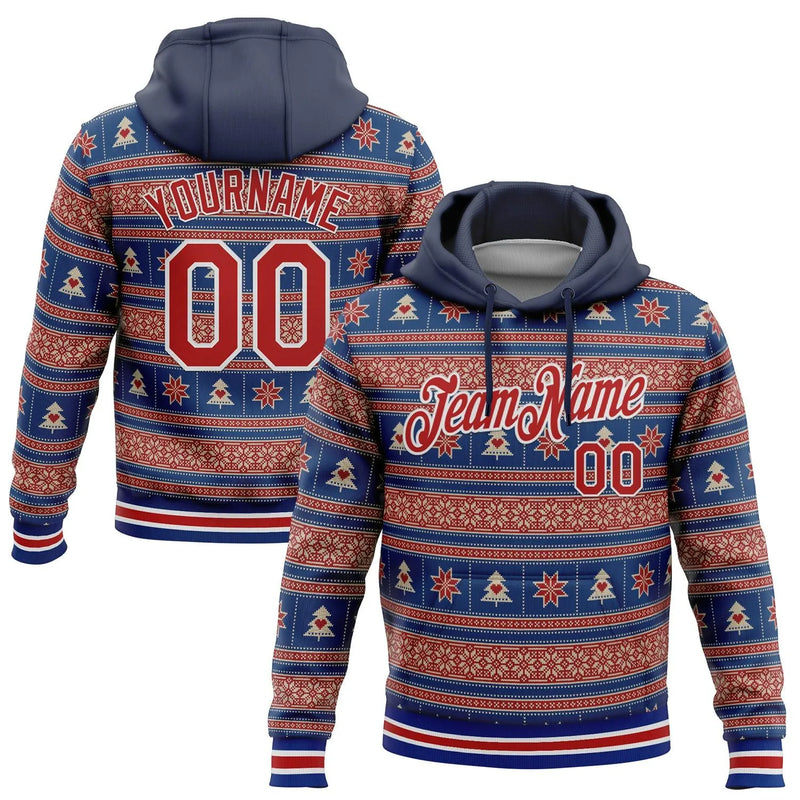 Personalized Name and Number Hoodie, Custom Christmas Sports Hoodie, Holiday Game Day Pullover Hoodie, Sports Fan Christmas Present Sweatshirt