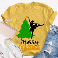 Festive Ballet Dancer Christmas T-Shirt, Merry Dancemas Ballerina Shirt, Adorable Holiday Dance Studio Tee, Xmas Nutcracker Dancer Present