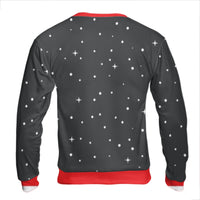 Space Santa Ugly Christmas Sweater, Santa Riding Unicorn Sweatshirt, Humorous Galaxy Holiday Crewneck, Retro Outer Space Pullover, Holiday Present