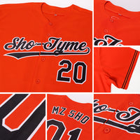 Custom Baseball Jersey - Orange Black-White