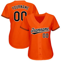 Custom Baseball Jersey - Orange Black-White