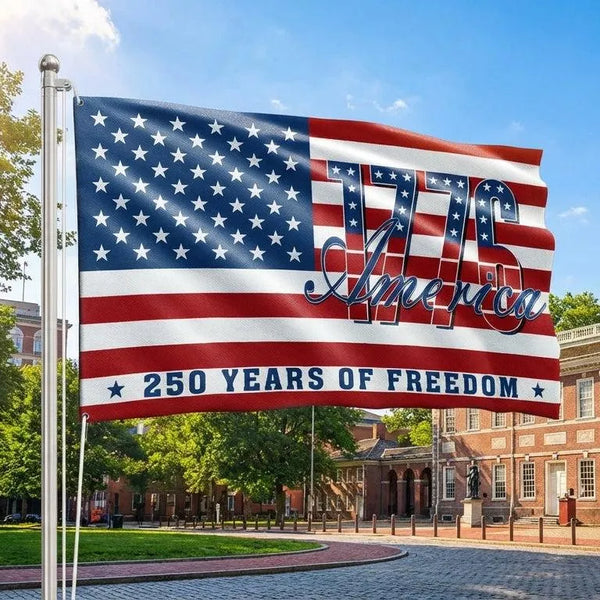 1776 American Flag House Flag | 250 Years of Freedom Commemorative Design | Weather-Resistant Polyester | Patriotic Home Decor Gift