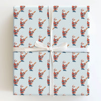 Blue Watercolor Christmas Gift Wrap, Baseball Santa Wrapping Paper, Baseball Bat Santa Wrapping Paper, Sporty Holiday Gift Wrap, Xmas Paper