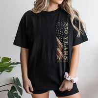 250 Years American Flag Cross T-Shirt | Vintage Patriotic 1776-2026 Design | Soft 100% Cotton Tee | Gift for Patriots and History Lovers