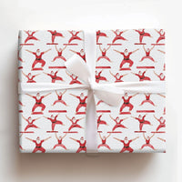 Humorous Fitness Santa Wrapping Paper, Yoga Poses Santa Wrapping Paper, Holiday Yogi Christmas Wrapping Paper, Namaste Santa Gift Wrap Roll