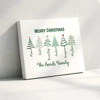 Custom Names Holiday Canvas Wall Art, Personalized Family Christmas Tree Canvas Print, Christmas Tree Canvas Decor, Family Xmas Canvas Present