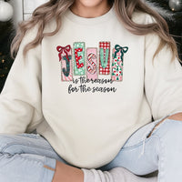 Plaid Christmas Sweatshirt, Jesus Is the Reason for the Season Sweatshirt, Faith Holiday Sweatshirt, Christian Religious Christmas Crewneck