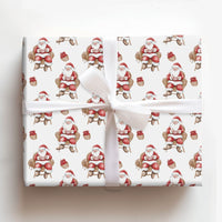 Watercolor Santa in Chair Wrapping Paper, Comfy Santa Wrapping Paper, Rustic Holiday Christmas Wrapping Paper, Festive Gift Wrap Roll