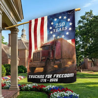 Trucker Garden Flag 250 Years | American Patriotic Semi Truck Design | Double-Sided Polyester | Outdoor Yard Decor Gift for Truckers