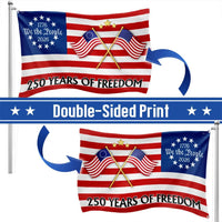250 Years of Freedom Flag | 250th Anniversary Semiquincentennial 2026 | UV-Resistant Polyester Double-Sided | Patriotic Commemorative Gift