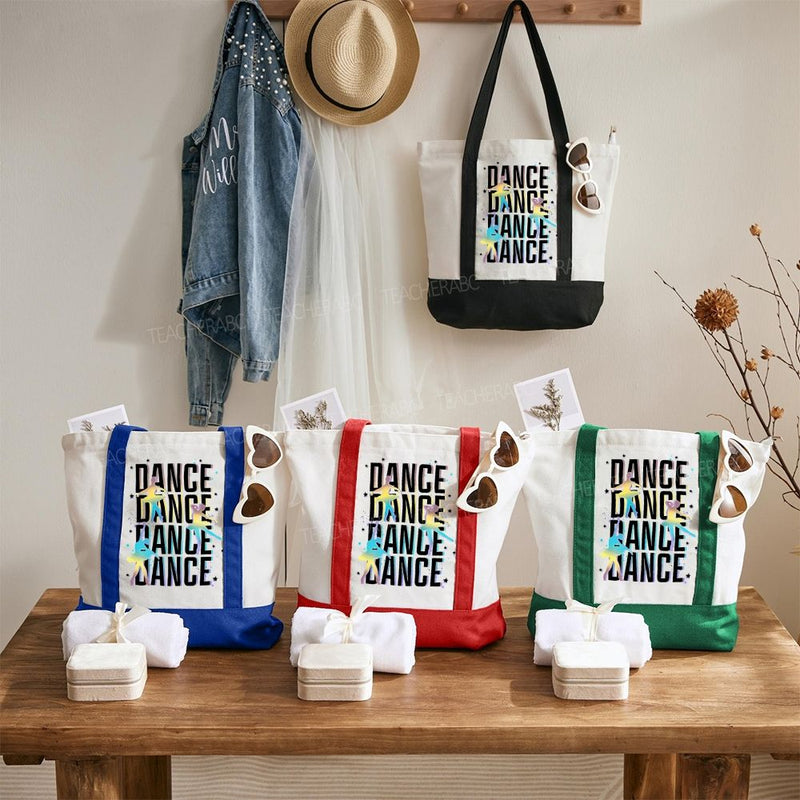 Dance Teacher Color-blocked Canvas Bag