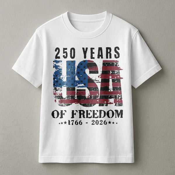 USA 250 Years of Freedom T-Shirt | 1776-2026 Anniversary Graphic Design | Premium Cotton Patriotic Apparel | Fourth of July Gift for Men Women