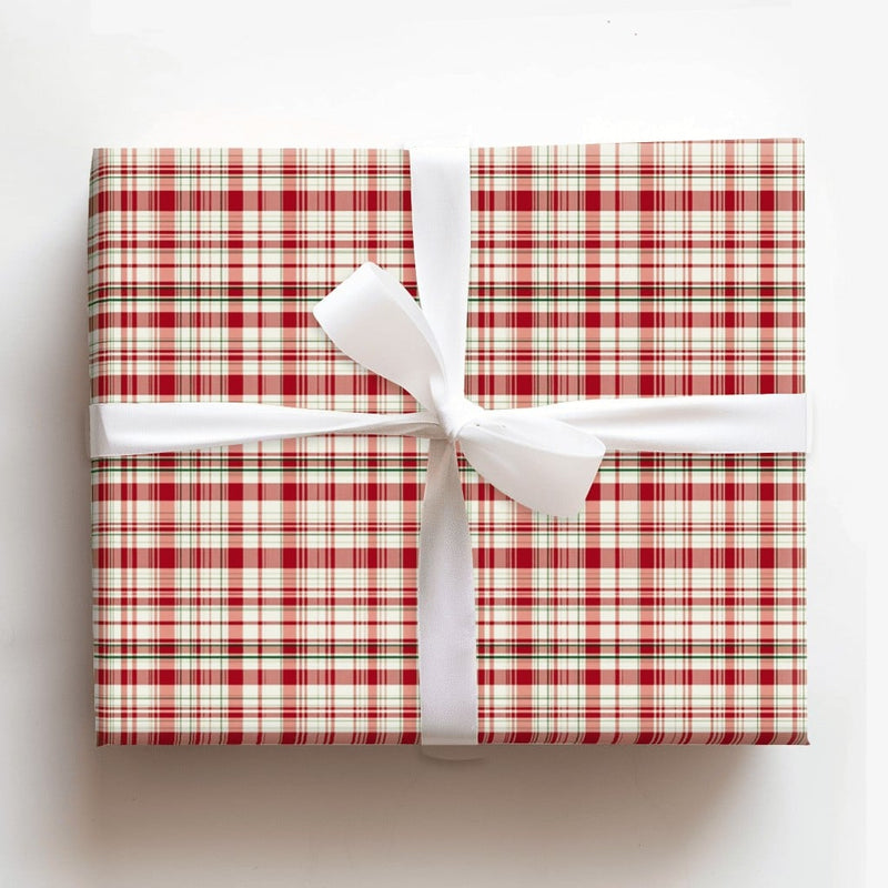 Traditional Red Green Tartan Gift Wrap, Christmas Plaid Wrapping Paper, Classic Vintage Holiday Wrapping Paper, Rustic Winter Gift Wrap