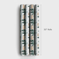 Snowy Winter Forest Gift Wrap, Lincoln Memorial Wrapping Paper, Watercolor DC Holiday Gift Wrap, Christmas Present Paper, History Buff Present