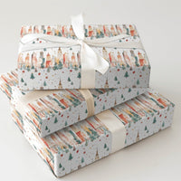 New York Holiday Gift Wrap, NYC Skyline Christmas Wrapping Paper, Watercolor Cityscape Wrapping Paper, Festive Winter Present Gift Wrap