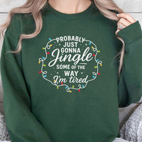 Humorous Christmas Lights Holiday Sweater, Probably Just Gonna Jingle Sweatshirt, Comfy Xmas Graphic Crewneck, Adorable Winter Pullover Present
