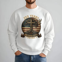 250 Years Faith And Freedom Sweatshirt | 1776-2026 USA Patriotic Cross Design | Premium Cotton-Poly Blend | Unisex Gift For American Patriots
