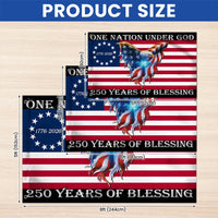 One Nation Under God Flag | 250 Years American Eagle House Flag | UV-Resistant Polyester Grommet Flag | Patriotic Home Decor Gift