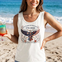 USA Eagle Tank Top | Folk Art 250 Years of Freedom 1776-2026 Design | Soft Breathable Unisex Fit | Patriotic Anniversary Gift