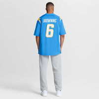 Los Angeles Chargers Jake Browning Powder Blue Team Game Jersey