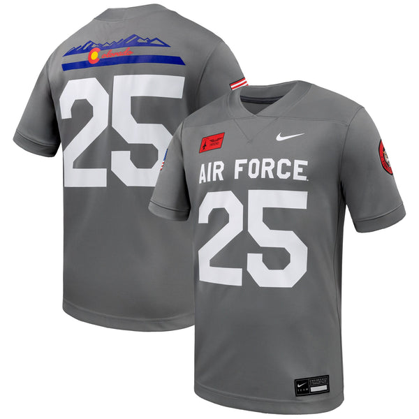 #25 Air Force Falcons Nike APLS Fighting Falcon Collection Game Football Jersey - Gray