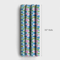 Watercolor Forest Gift Wrap, Pastel Pine Tree Wrapping Paper, Winter Woodland Wrapping Paper, Christmas Holiday Birthday Present Wrap