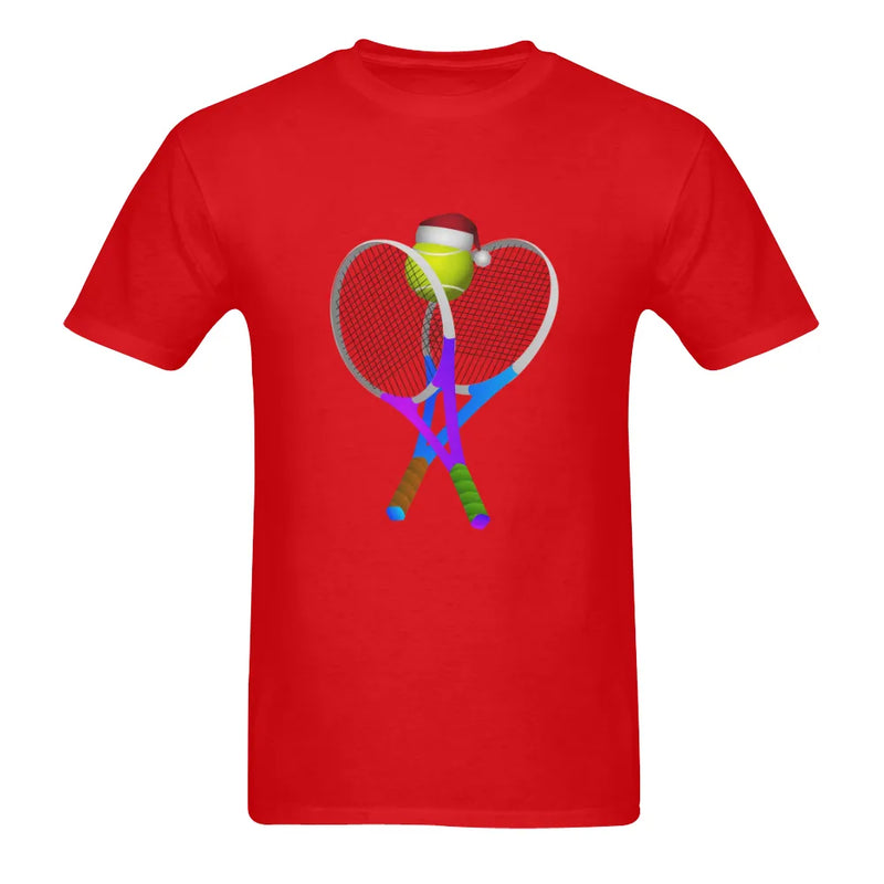 Christmas Tennis T-Shirt, Santa Hat Tennis Ball Shirt, Holiday Sports Graphic Tee, Two Sided Xmas Tennis Shirt, Tennis Lover Holiday Present