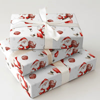 Christmas Sports Wrapping Paper, Football Santa Wrapping Paper, Watercolor Holiday Gift Wrapping Paper, Game Day Xmas Gift Wrap Paper