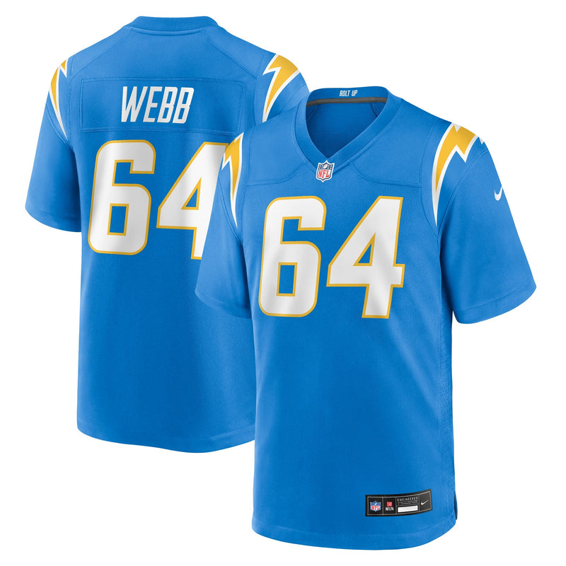 Los Angeles Chargers Terry Webb Powder Blue Team Game Jersey