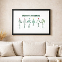 Custom Holiday Wall Art Decor, Personalized Family Name Christmas Tree Canvas, Winter Pine Tree Canvas Print, Xmas Present for Family