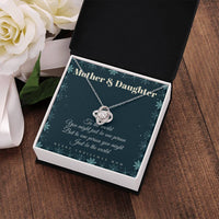 Christmas Present for Mom from Daughter, Love Knot Necklace for Mom, 18k Yellow Gold Finish Necklace, Cubic Zirconia Crystal Pendant Necklace