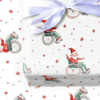 Inclusive Christmas Gift Wrap, Wheelchair Elf Wrapping Paper, Festive Elf Holiday Wrapping Paper, Adorable Watercolor Xmas Paper Roll